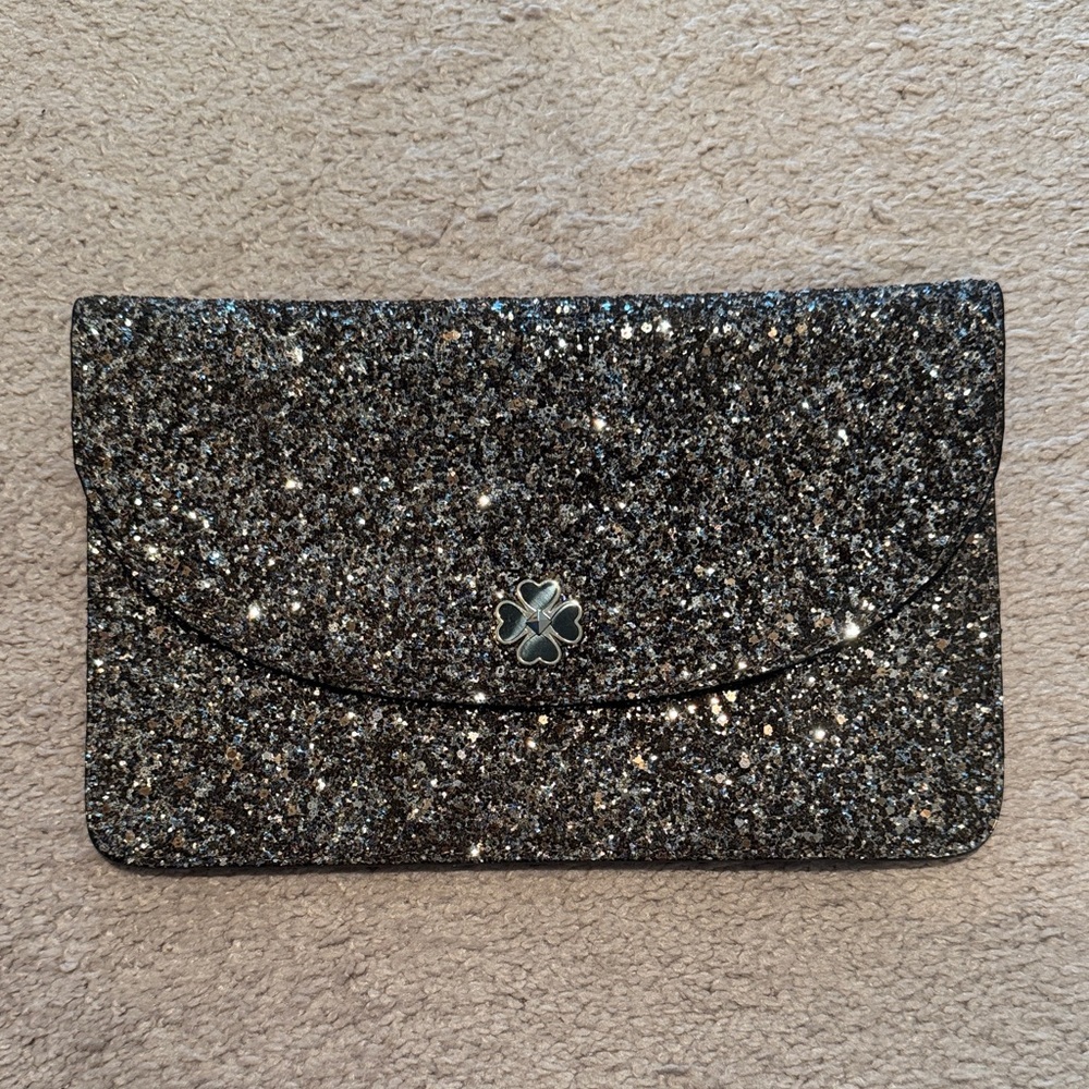 Kate Spade Elegant Black Glitter Clutch